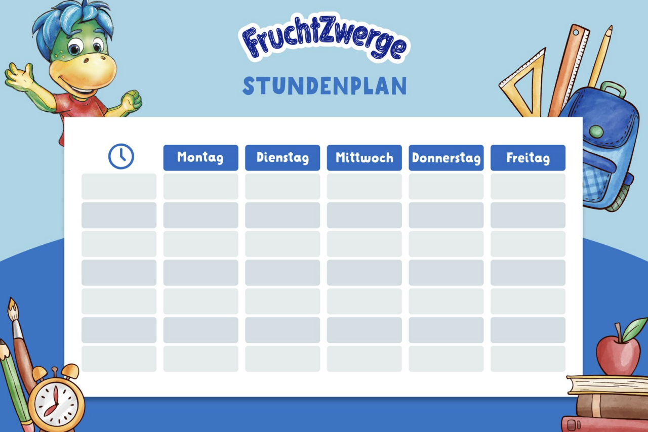 Fruchtzwerge Stundenplan Zum Ausfullen